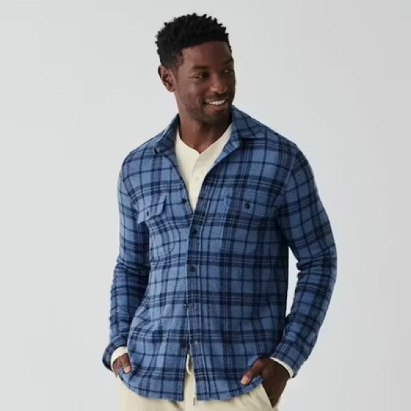 Faherty Legend Sweater Flannel Shirt Medium - Picture 14 of 14